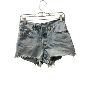Levi Strauss 501 Button Fly Cutoff Denim Jean Shorts Size 28 Womens Boho Western